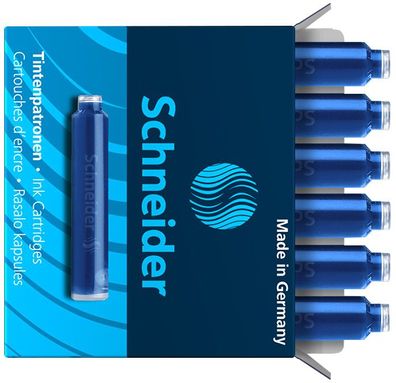 Schneider Standard-Tintenpatronen blau, Packung mit 6 Stück