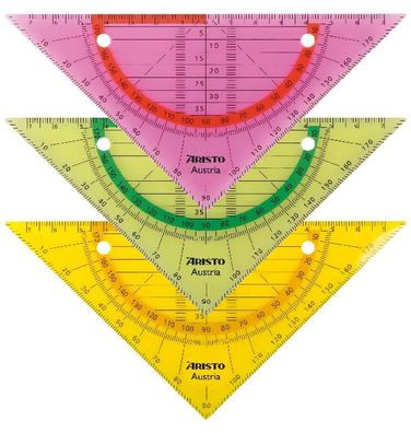 Aristo Flex Geometrie Dreieck 16 cm biegsam, Hyp. 16 cm, neon-sortiert