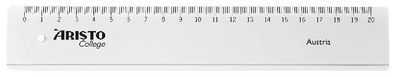 Aristo College Lineal 20 cm transparent, Facette, Tuschekante