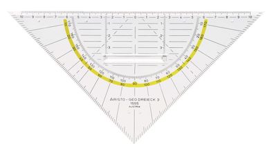 Aristo Geodreieck 22,5 cm mit Griff, Facette und Tuschenoppen