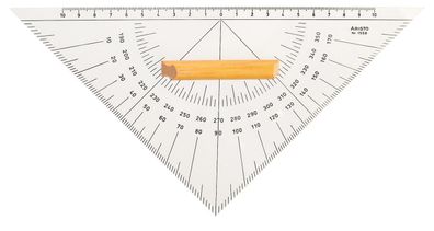 Aristo Kursdreieck 22,5 cm mit Griff, inkelskalen 360/1