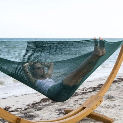 MacaMex Mexikanische Netzhängematte Matrimonial PLUS darkgreen Hängematte