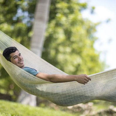 MacaMex Mexikanische Netzhängematte Single grande natural white Hängematte