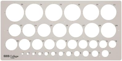 Aristo College Schulkreisschablone Format 35 x 13 cm, Kreise 1-35 mm