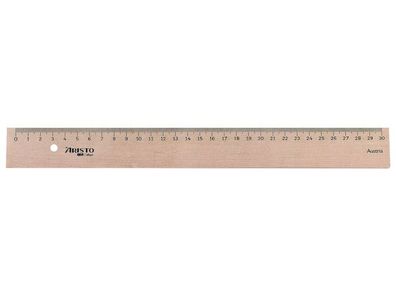 Aristo College Holzlineal 30 cm Birkenholz, Stahlkante, im Blister
