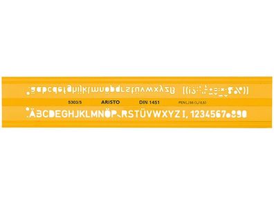 Aristo Schriftschablone gerade 5.0 mm DIN-1451/4, H-Profil, Mittelschrift