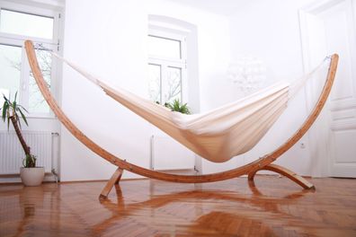 MacaMex Hängematte mit Gestell Siesta Grande Deluxe + Brasil Premium Natur Häng
