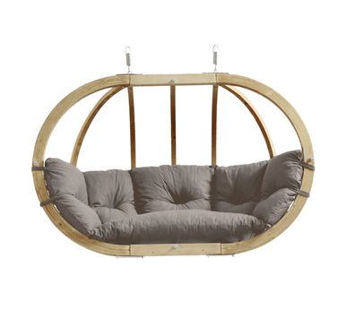 Amazonas Globo Royal Chair taupe- Doppelhängestuhl aus Holz Hängestuhl