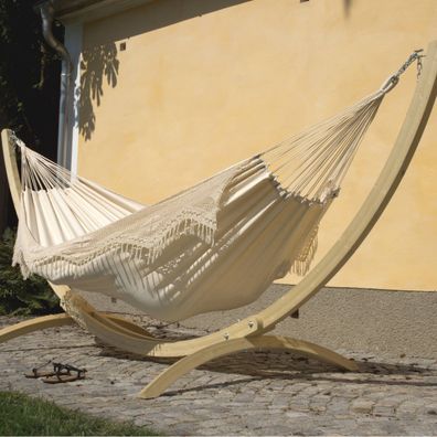MacaMex Siesta Grande Deluxe + Brasil Comfort Premium Natur Macrame Hängematte