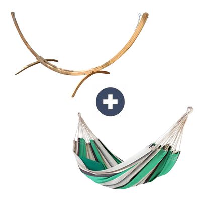 MacaMex Siesta Grande Deluxe Brasil Comfort Premium Verde Set Hängematte