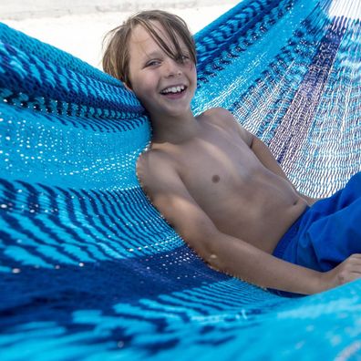 MacaMex Mammut Caribe - extra strong Mexikanische Netzhängematte blue Hängematt