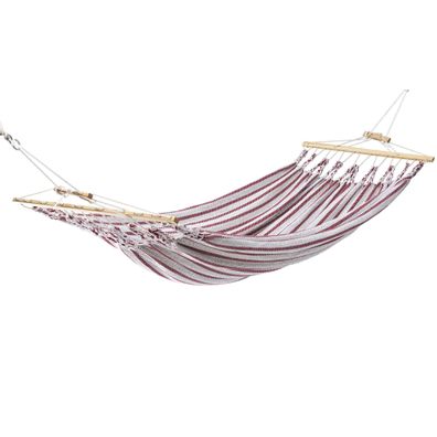 Chico Doppel-Stabhängematte wetterfest beige-rot Hängematte