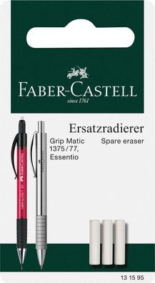 Faber Castell Druckbleistift Ersatzradierer GripMatic1375 3x