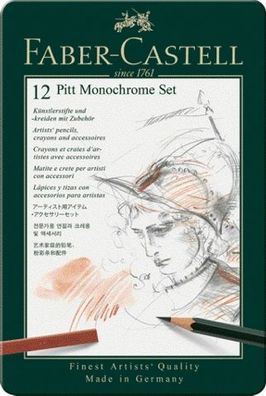 Faber Castell Monochrome Pitt 12er Set