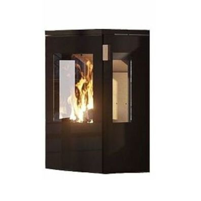Galileo Schwarz Panorama Glas Kaminofen 5kW