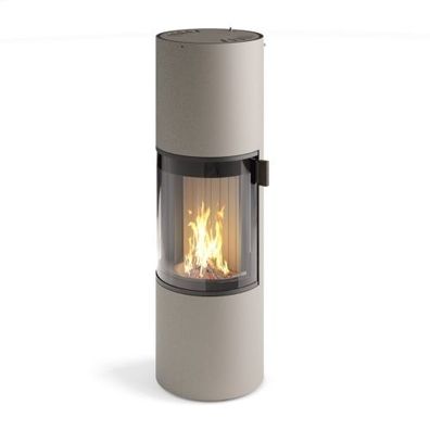 Prego Champagner DIBT Kaminofen 6KW 180° Panorama Sichtscheibe