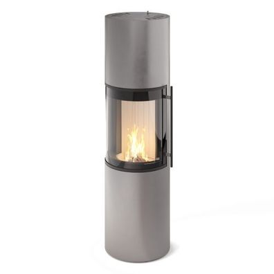 Prego XL Grau Kaminofen 6KW 180° Panorama Sichtscheibe RLU