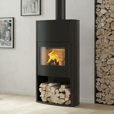 Genius Schwarz Kaminofen 7kW optionale Speicherung
