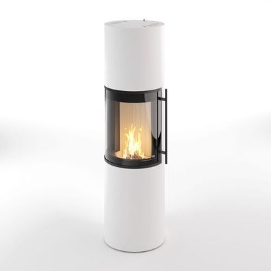 Prego XL Weiß Kaminofen 6KW 180° Panorama Sichtscheibe RLU