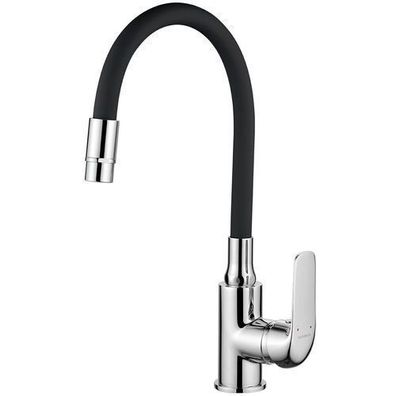Küchenarmatur ELZA Küchenmischer mit flexiblen 2-Funktionen Auslauf Chrom-Schwarz