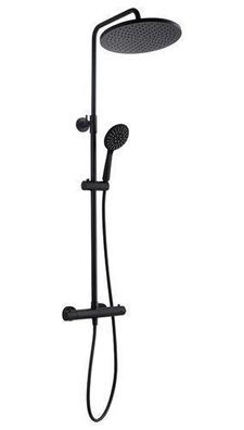 Duschsäule BORO Thermostatisch Duschsystem, Brausegarnitur in Schwarz Dusch-Set