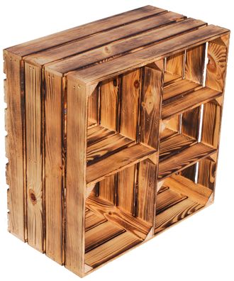 großes Obstkistenregal Bertha in weiss geflammt oder Natur