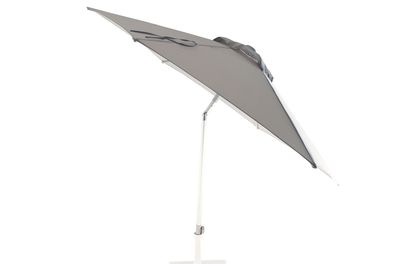 Sonnenschirm Elba Rund aus Aluminium, mit Knickelement, hellgrau, Ø 250 cm