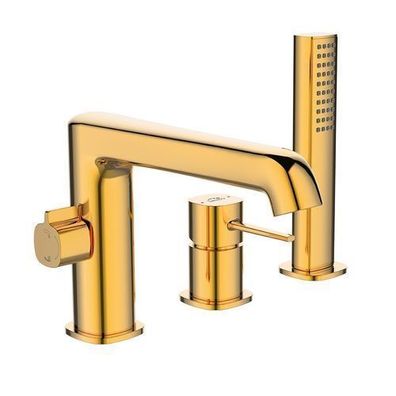 Badewannenarmatur Wasserhahn 3-Loch POLA Wannenarmatur für Badezimmer in Gold