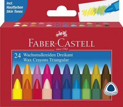 Faber Castell Wachsmalstifte 20 mm x 120 mm dreikant 24er