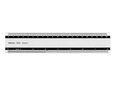 Aristo Alu-Lineal 20 cm mm-Teilung, mit Gummiauflage