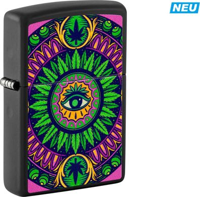 ZIPPO Benzinfeuerzeug "Cannabis Eye", fluoreszierend