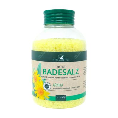 8,50 Euro pro 1kg Arnika Badesalz von Herbamedicus 575g