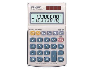Sharp Taschenrechner EL-250 S 8 Stellen, Batterie/Solar