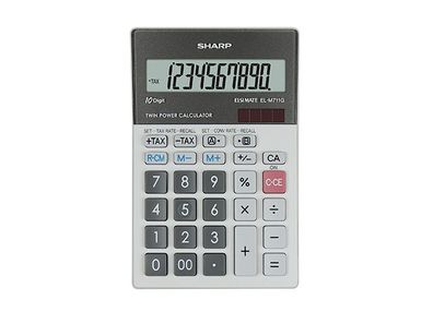 Sharp Tischrechner anzeigend ELM-711 GGY 10 Stellen, Solar/Batterie