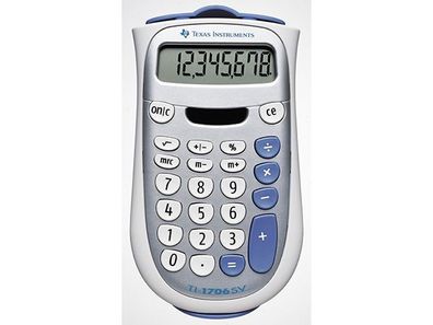 TI Taschenrechner TI-1706 SV 8 Stellen, Solar/Batterie , silber
