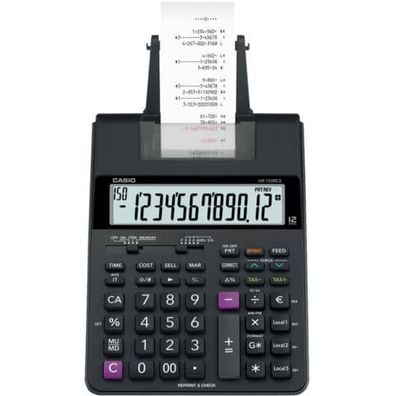 Casio Tischrechner druckend HR-150 RCE 12 Stellen, Netzteil optional
