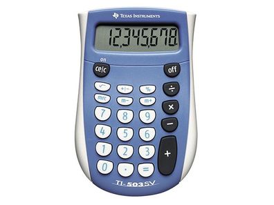 TI Taschenrechner TI-503 SV 8 Stellen, Batterie, blau