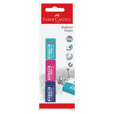 Faber Castell Radierer Dust-free 63x22x11 mm 3er BK