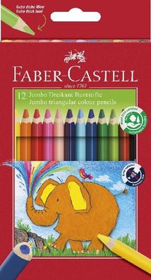 Faber Castell Buntstift Dreikant Jumbo 5,4 mm 12er Etui