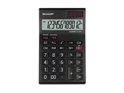 Sharp Tischrechner anzeigend EL-124 TWH 12 Stellen, Solar/Batterie