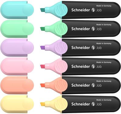 Schneider Textmarker Job 6er Etui Pastell farbig sortiert