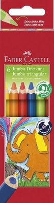 Faber Castell Buntstift Dreikant Jumbo 5,4 mm 6er Etui