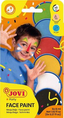 Jovi FACE PAINT Schminke 6 Dosen 8ml, farbig sortiert