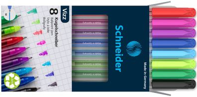 Schneider Etui 8x Kugelschreiber Vizz M sortiert