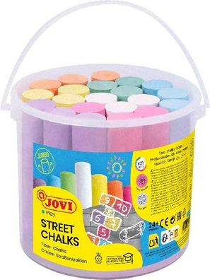 Jovi Straßenkreiden Classcolor STREET Eimer mit 21 Stück, farbig sortiert