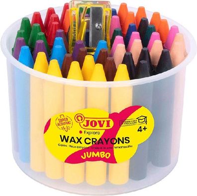 Jovi Jovicolor Wachsstifte 60er Dose mit 1 Spitzer, sortiert