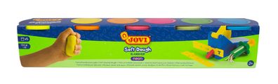 Jovi Soft Dough Blandiver neon Knetmasse 5er Schachtel, Neon Farben sortiert