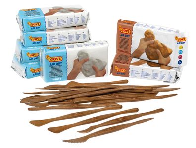 Jovi Lufthärtende Modelliermasse Box mit 500g und Werkzeugen