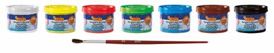 Jovi Flüssige Plakatfarbe 7er Schachtel, je 35ml mit Pinsel