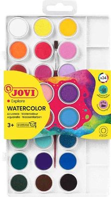 Jovi Wasserfaben 24 Farben je 22ml mit Pinsel